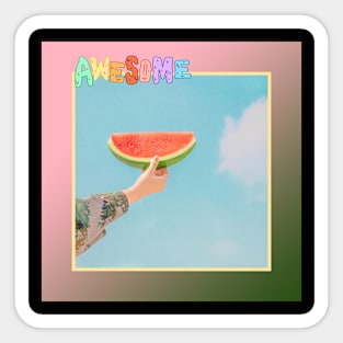 Awesome japanese style watermelon sky Sticker